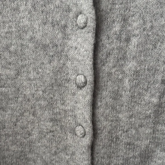 Mango Light Gray Button-Up Ruffle Hem Cardigan - Picture 4 of 6